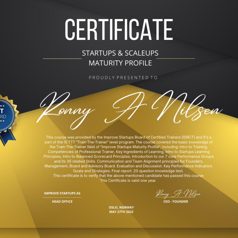 Certificate MPA_Ronny A Nilsen